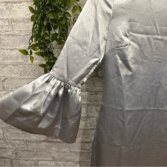 Armani Exchange shirt dress women’s size‎ 0 silver metallic flare sleeves NWOT - Picture 7 of 7